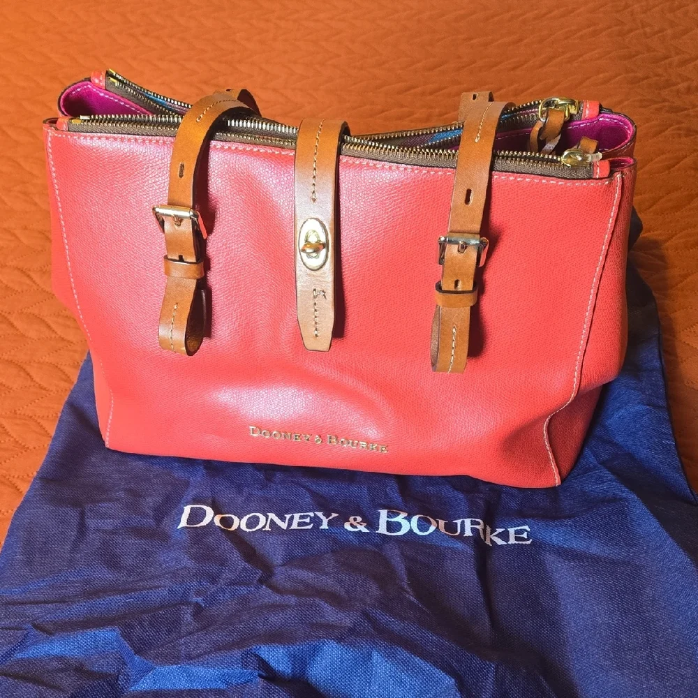Dooney & Bourke Coral Leather Satchel - Picture 1 of 11